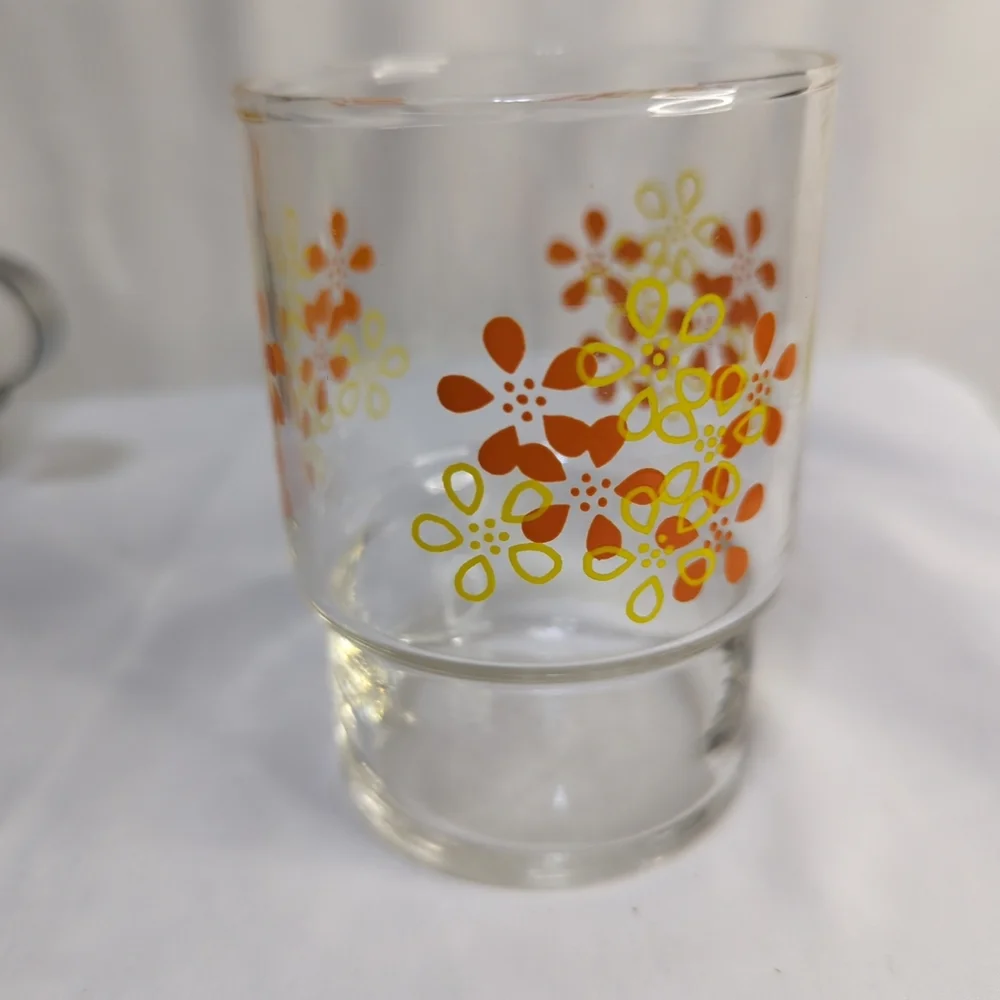Vintage Japanese Sasaki Hardstrong Golden Flower Pattern Set Of 4 Glasses‎